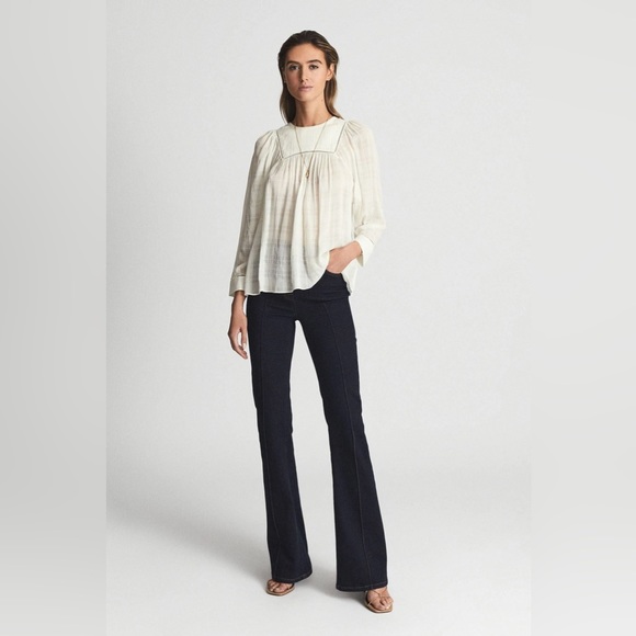 REISS MARCIA LADDER INTEREST BLOUSE New With Tags - Picture 2 of 14